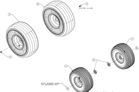 Wheels Diagram and Parts List for XT2-LX46KH (13AQA1CT010)(2019) Cub Cadet Lawn Tractor